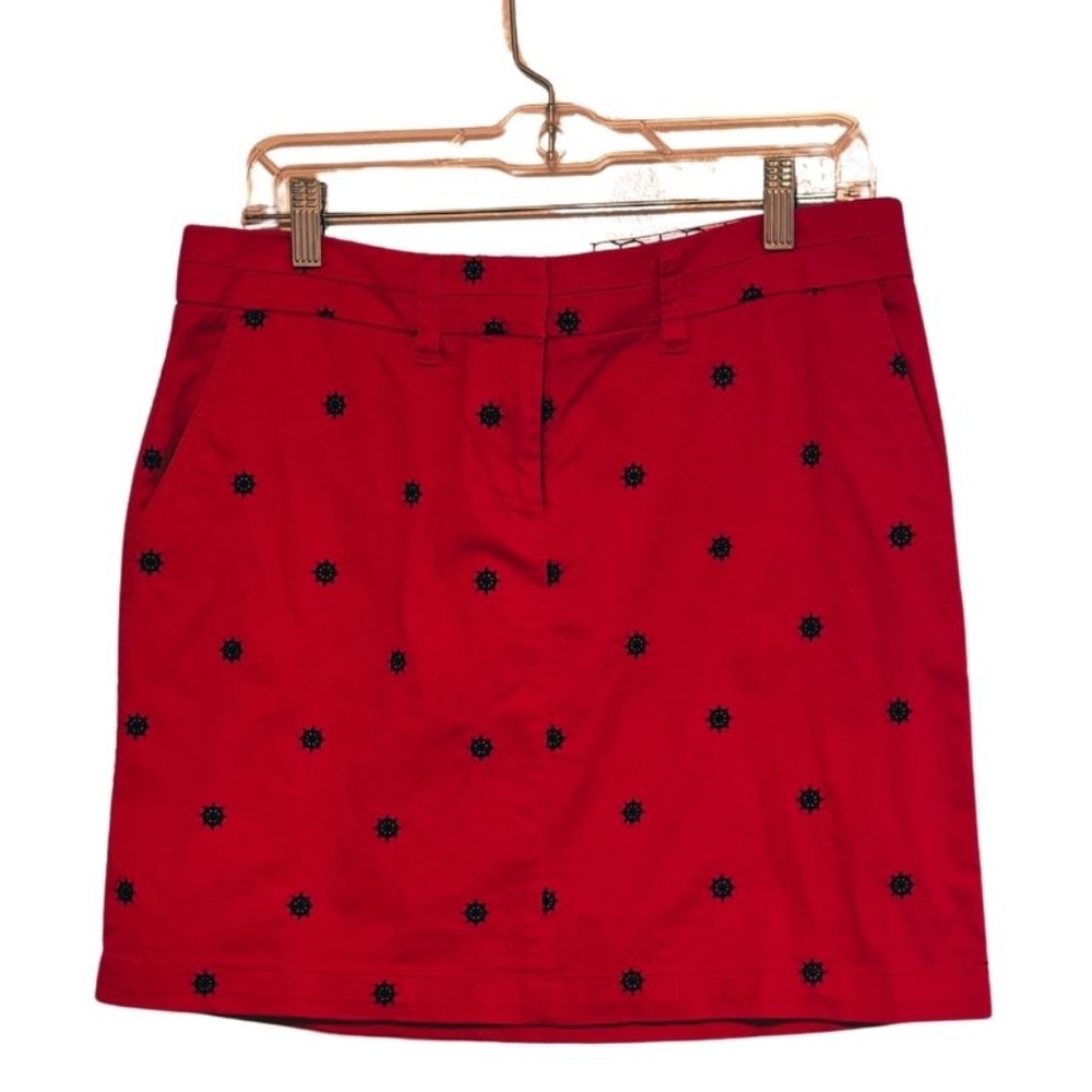 British Khaki Women's Embroydered Red Nautical Skirt Size 8